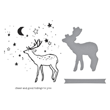 Spellbinders BetterPress Plate & Die Set - Dina Wakley / Cheer and Good Tidings Deer